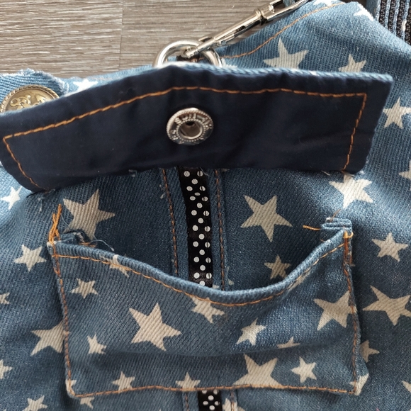Pet Dog Cat Denim Vest w/ Stars Puppy Dog Harness And Leash Set - Picture 5 of 10
